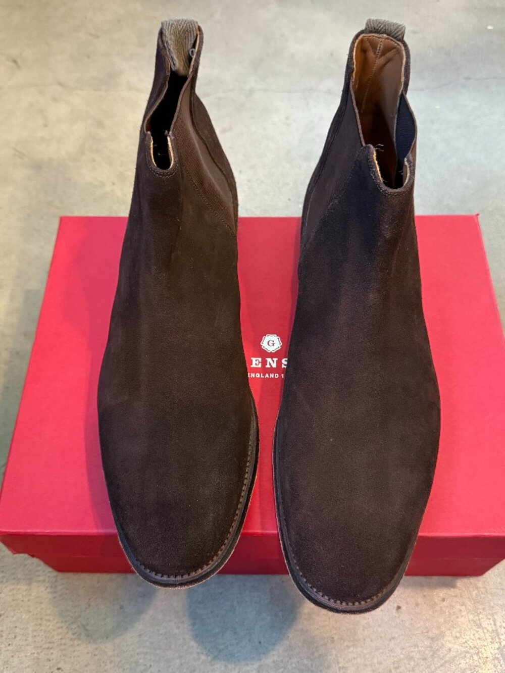 Grenson "Declan" Chelsea Boot - Chocolate Brown Suede - 13 US (12 UK)